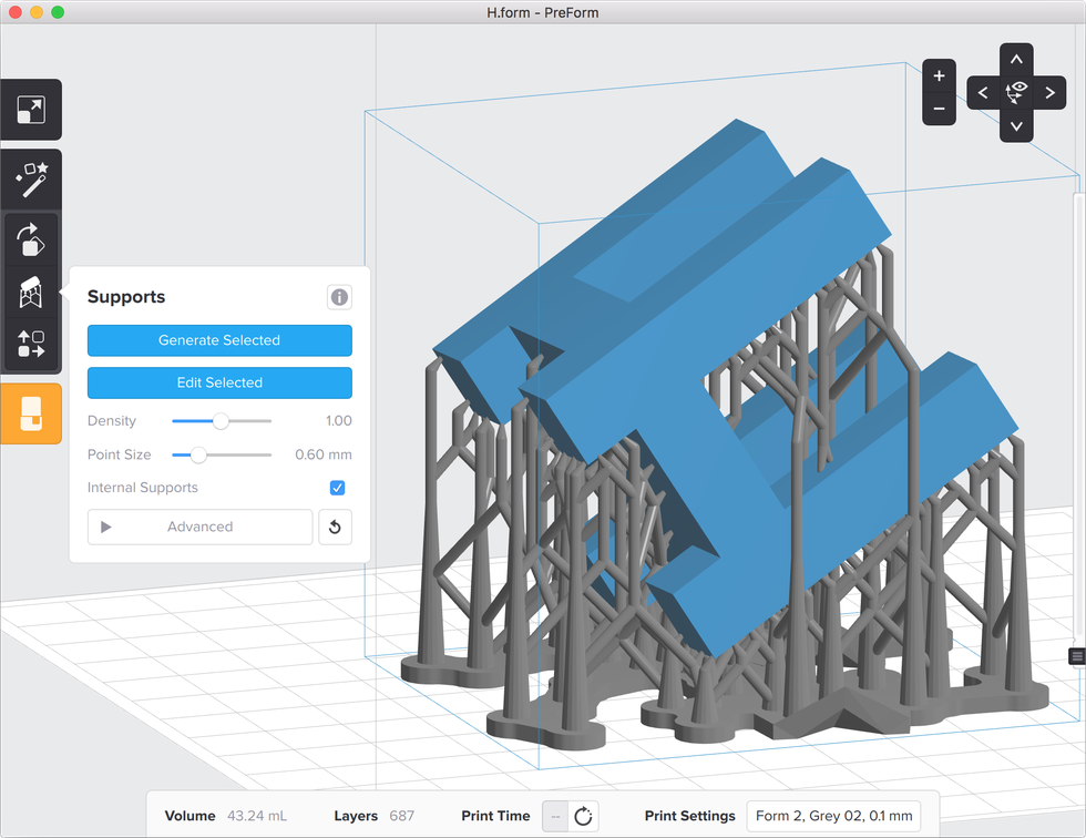 formlabs form2 preform切片軟體教學 進階支撐設定 內部支撐結構 formlabs form2 preform切片軟體教學 進階支撐設定 內部支撐結構